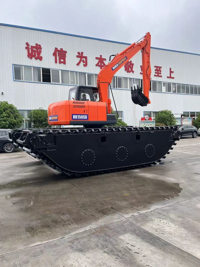 China cheap amphibious Excavator dredge HK150SD With 0.25 to 0.5 M³ River Cleaning with Long arm